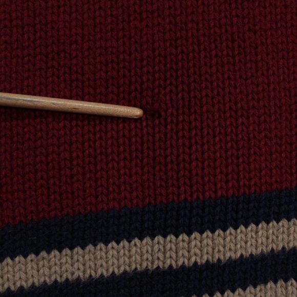 Vintage Eddie Bauer Sweater Men's Medium Red Long Sleeve Striped - Picture 4 of 12